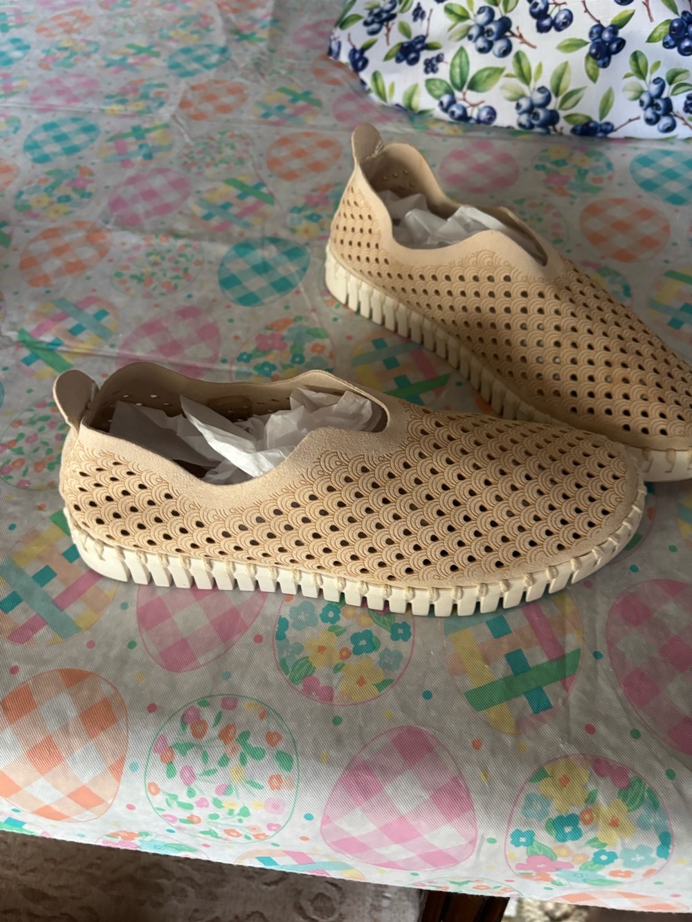 ILSE JACOBSEN Tulip Perforated Slip On Flats Size 38